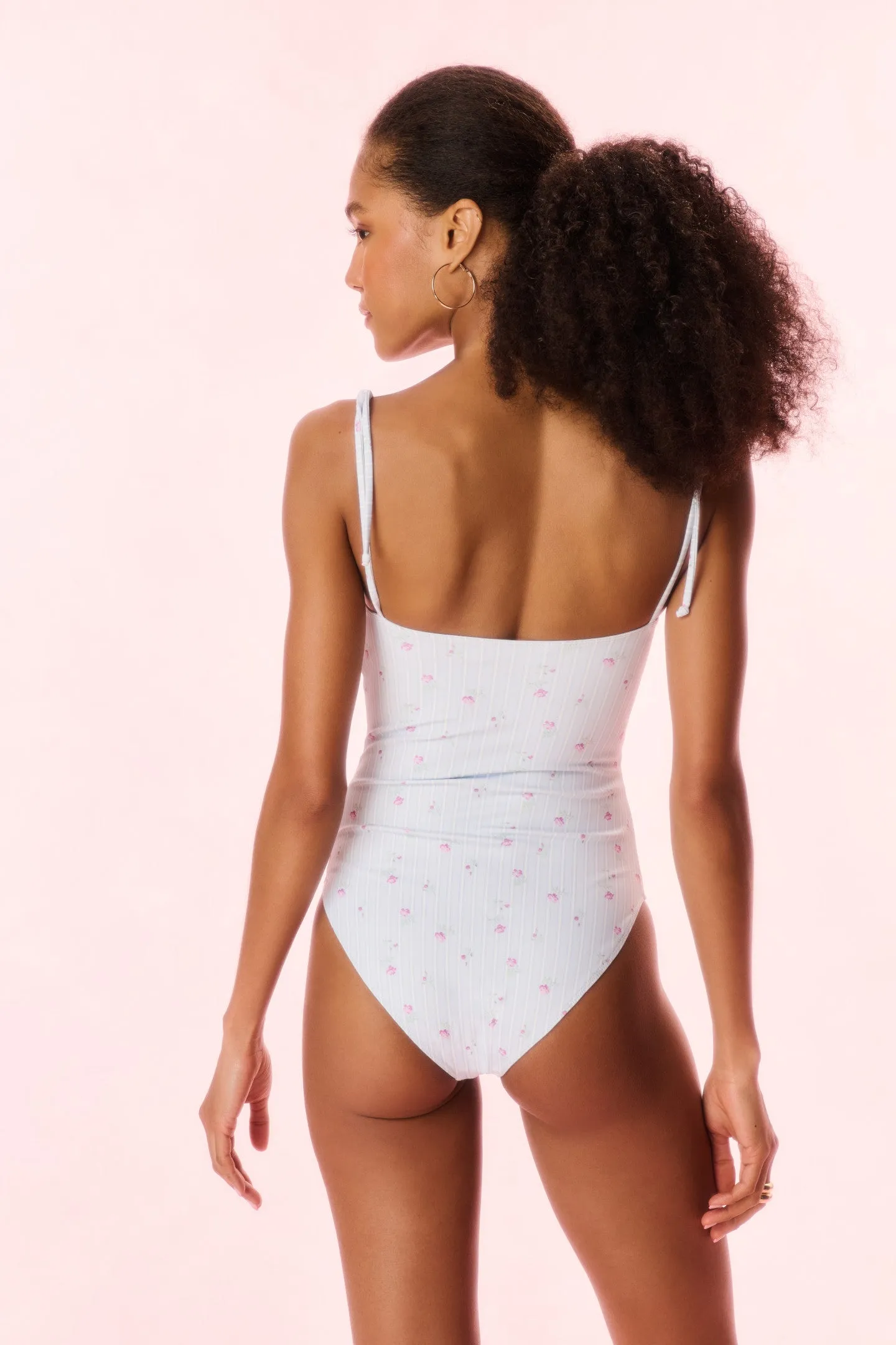 Chamomile Floral Striped One-Piece Swimsuit sold by LoveShackFancy product image thumbnail 4