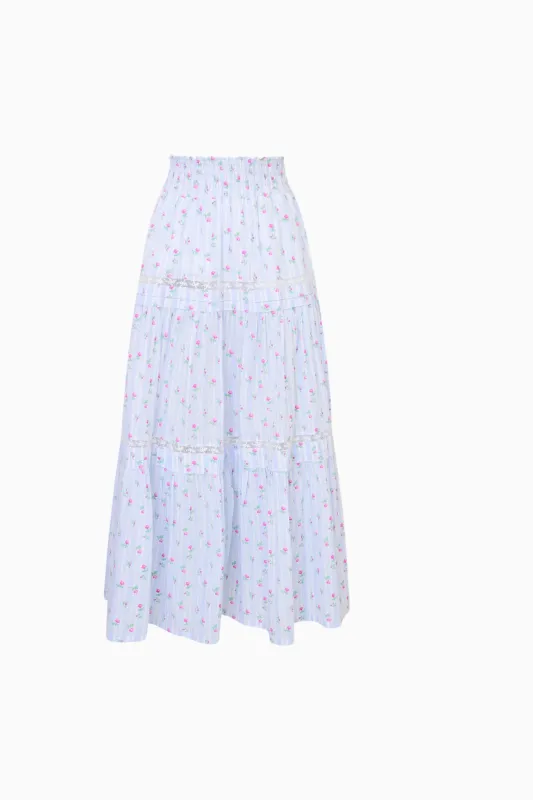 Phia Cotton Floral Tiered Maxi Skirt made by LoveShackFancy