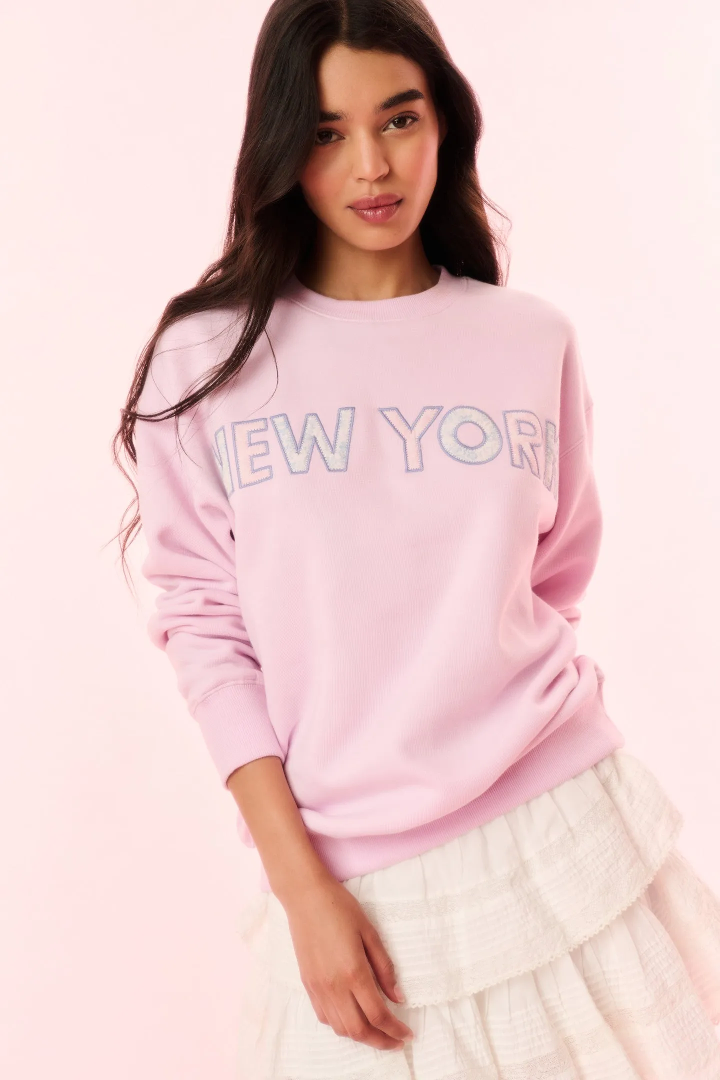 Palo City Pullover - LAVENDER MIST NEW YORK sold by LoveShackFancy