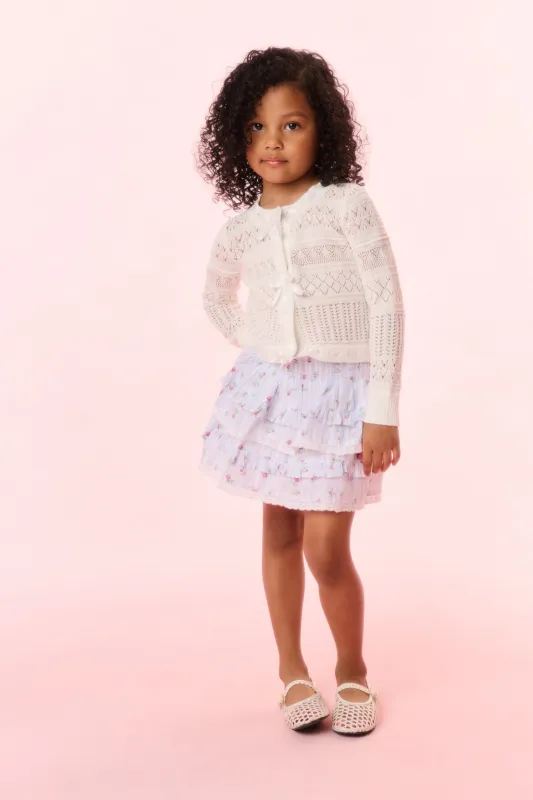 Girls Billie Floral Striped Skirt sold by LoveShackFancy