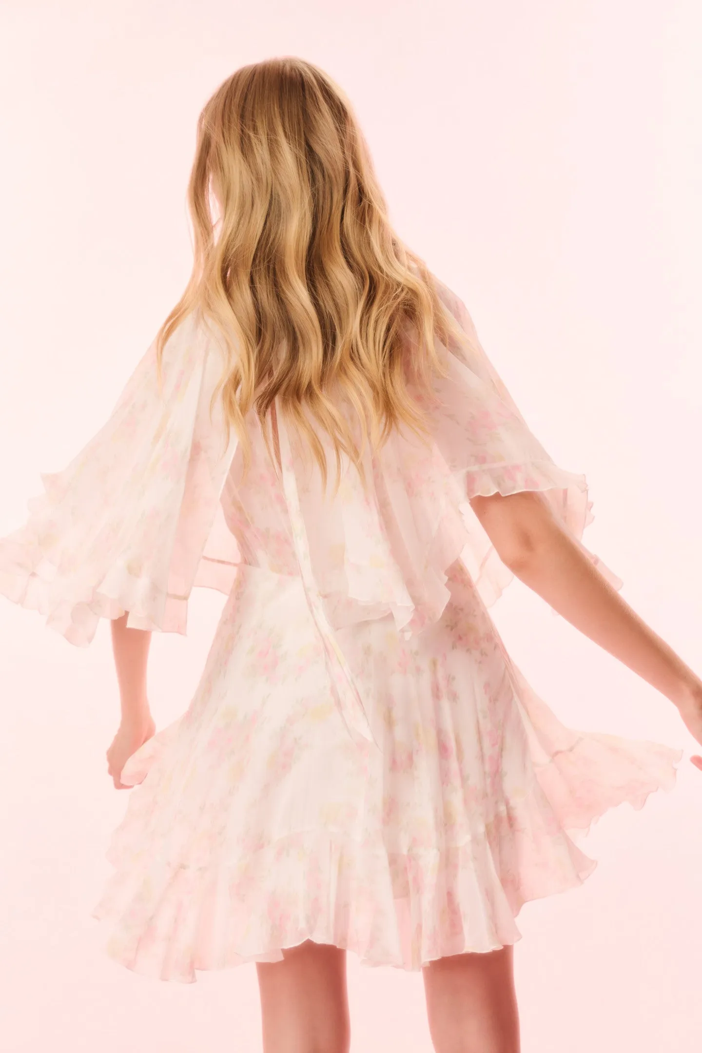 Avaline Floral Chiffon Mini Dress sold by LoveShackFancy product image thumbnail 5