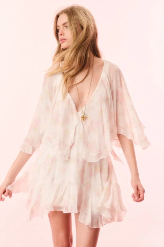 Avaline Floral Chiffon Mini Dress sold by LoveShackFancy