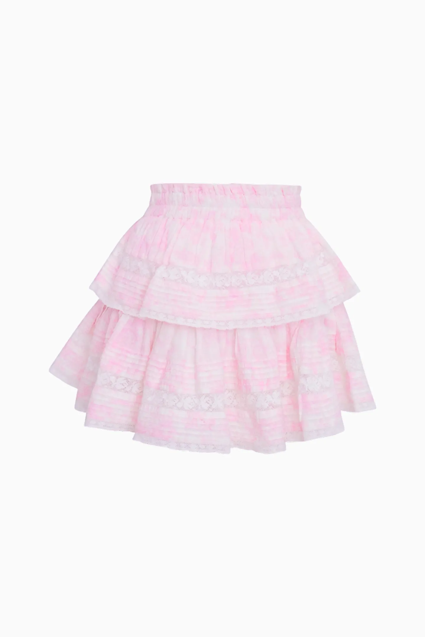 Ruffle Mini Toile Print Skirt - POWDER PINK sold by LoveShackFancy