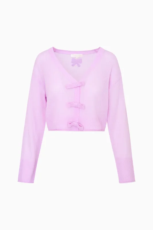 Luisella Lightweight Cashmere Cardigan - CLOUDED ROSE sold by LoveShackFancy