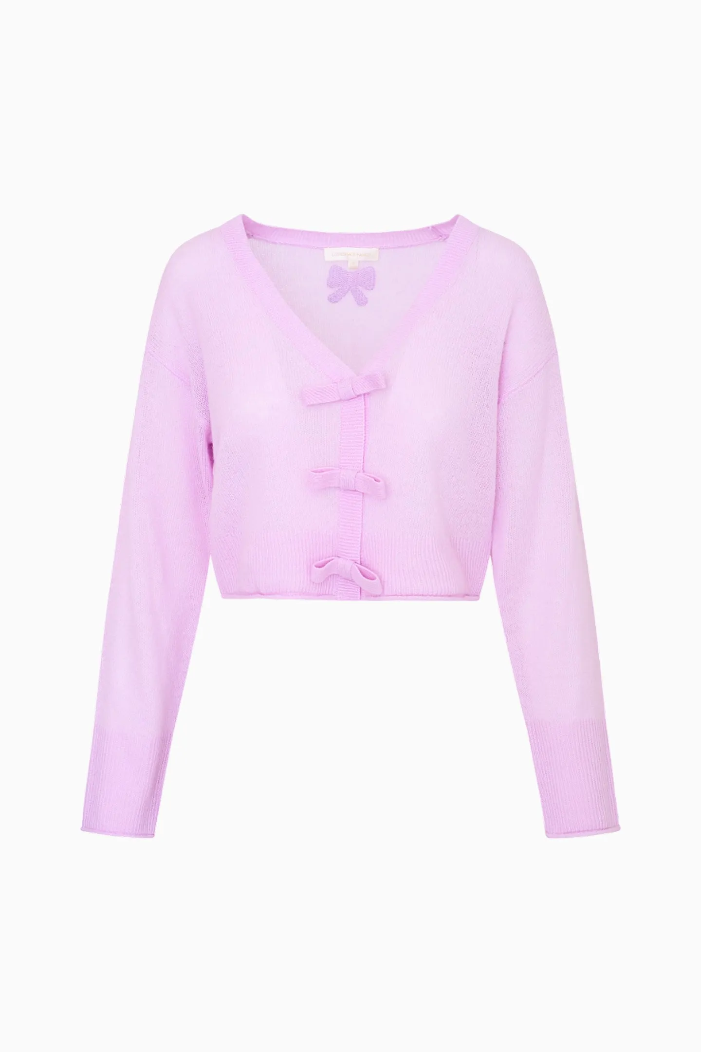 Luisella Lightweight Cashmere Cardigan - CLOUDED ROSE sold by LoveShackFancy