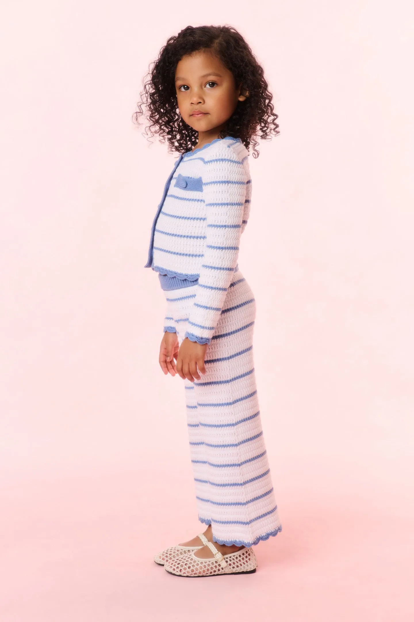 Girls Floraine Striped Crochet Cardigan sold by LoveShackFancy product image thumbnail 3