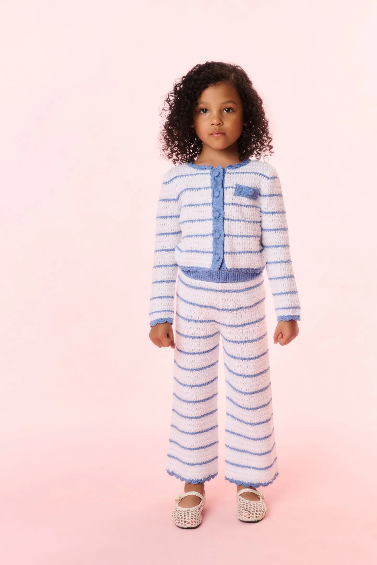 Girls Floraine Striped Crochet Cardigan sold by LoveShackFancy product image thumbnail 2