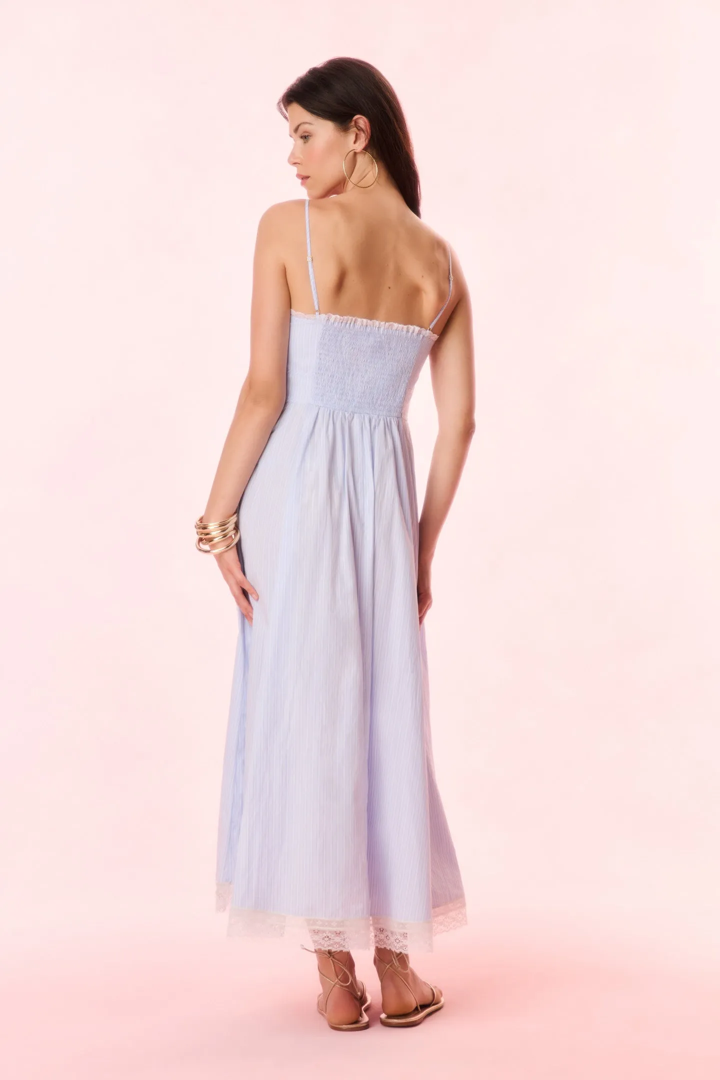 Sandara Cotton Pinstripe Midi Dress sold by LoveShackFancy product image thumbnail 5
