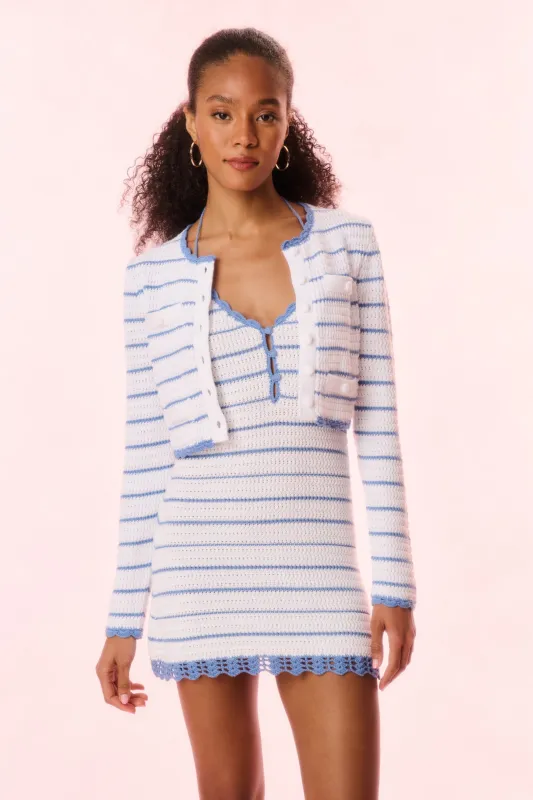 Lamiya Striped Crochet Cardigan sold by LoveShackFancy