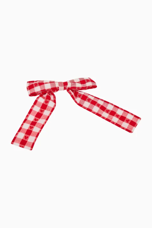 Balletta Gingham Bow Barette sold by LoveShackFancy