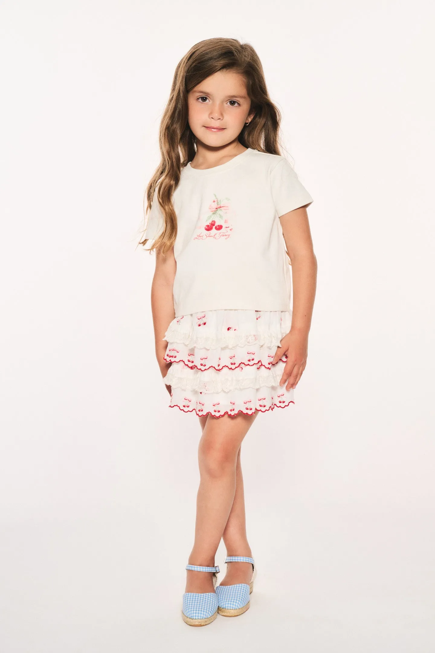 Girls Billie Cotton Cherry Skirt sold by LoveShackFancy product image thumbnail 2