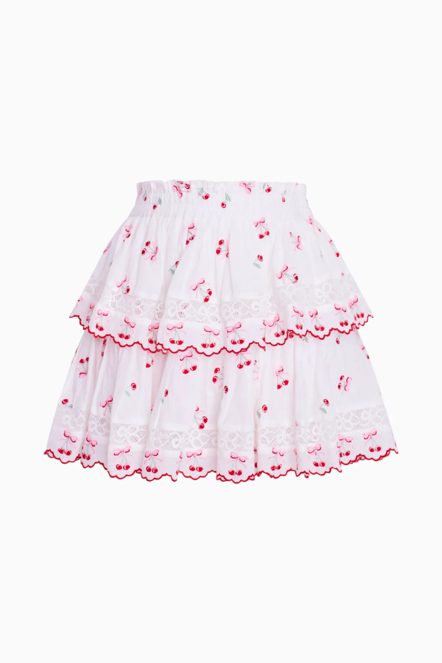 Ruffle Mini Cherry Skirt sold by LoveShackFancy product image thumbnail 4