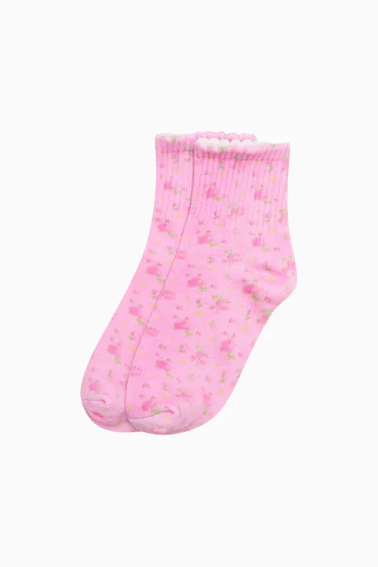 Lowell Fragrance Print Socks - IBIZA SUNSET sold by LoveShackFancy
