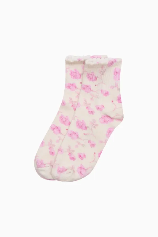 Lowell Fragrance Print Socks - STERLING DUSK sold by LoveShackFancy