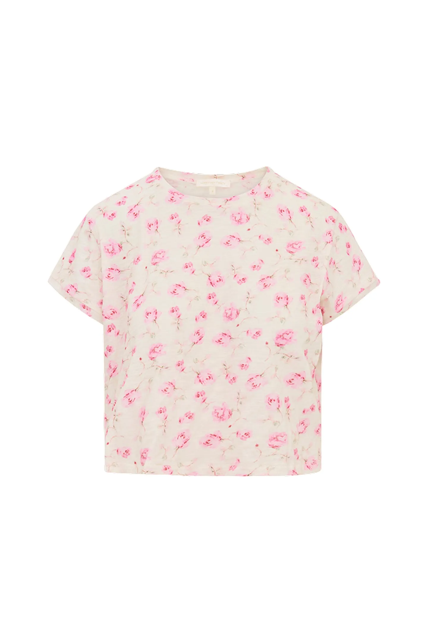 Rubin Cotton Cropped Tee - STERLING DUSK sold by LoveShackFancy product image thumbnail 3