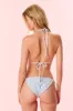 Harbor Floral Triangle Bikini - WHISPER BLUE sold by LoveShackFancy