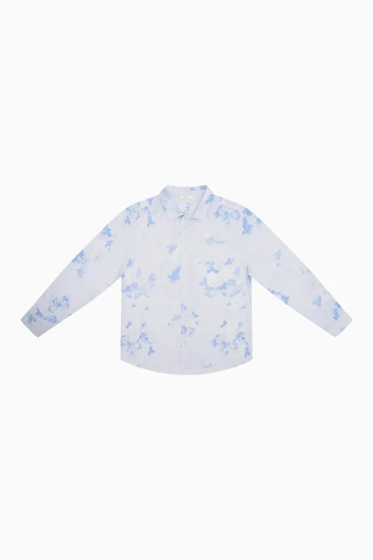Hudley Cotton Unisex Shirt - WHISPER BLUE sold by LoveShackFancy