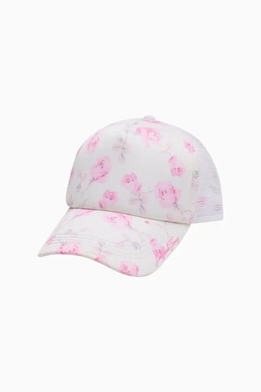 Joni Fragrance Print Trucker Hat - STERLING DUSK made by LoveShackFancy