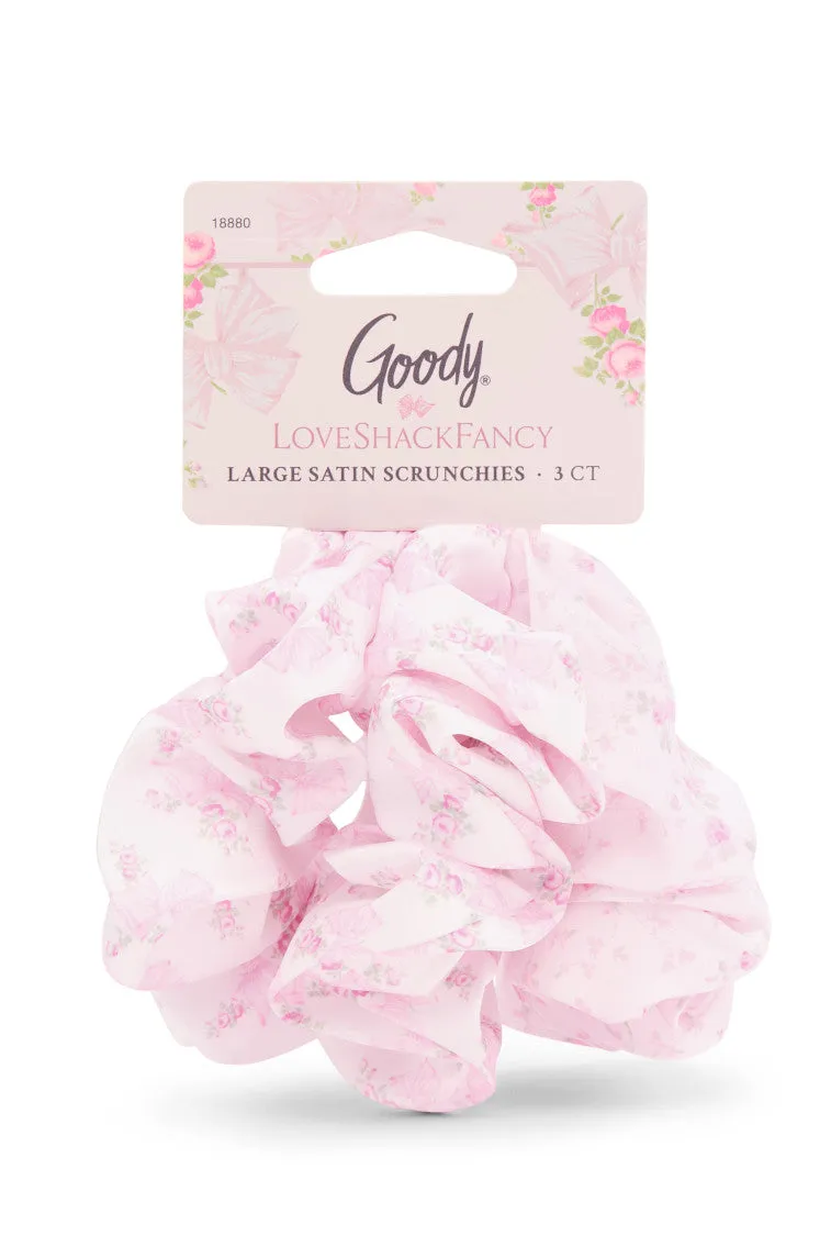 LoveShackFancy x Goody Pink Large Satin Scrunchie Set sold by LoveShackFancy