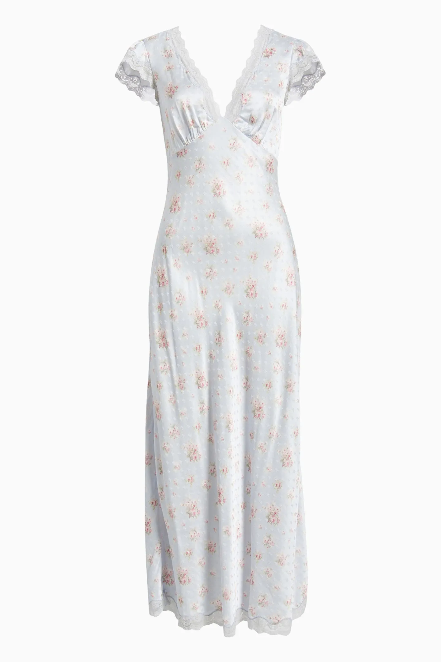 Theodore Silk-Blend Floral Maxi Dress - SKYLIGHT BLUE sold by LoveShackFancy