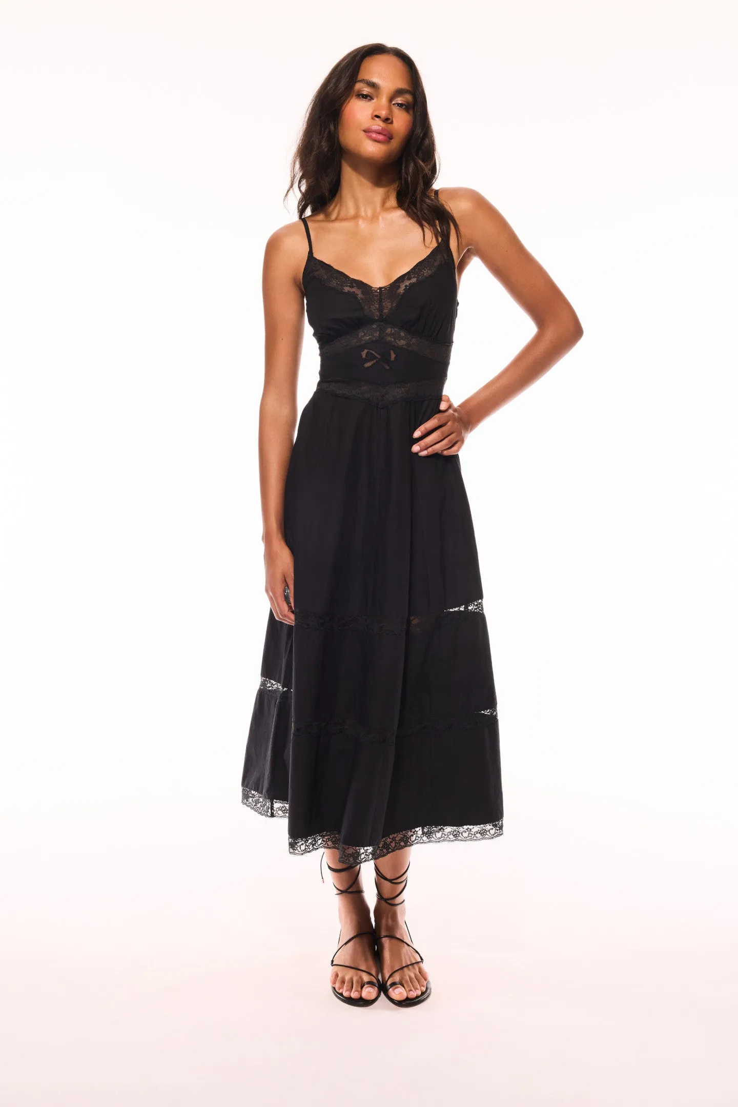 Catryn Lace Bow Cotton Midi Dress sold by LoveShackFancy product image thumbnail 4