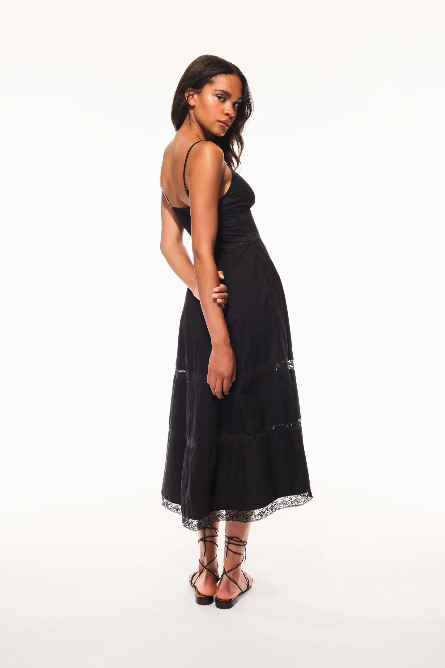 Catryn Lace Bow Cotton Midi Dress sold by LoveShackFancy product image thumbnail 5