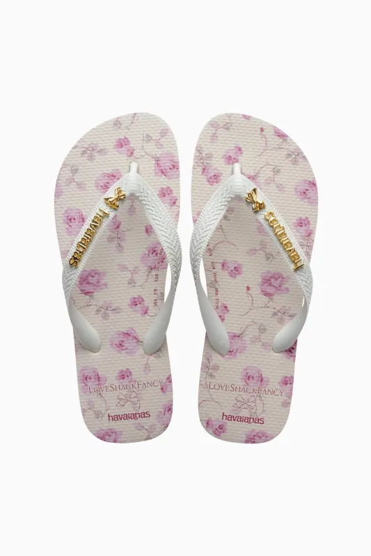 LoveShackFancy x havaianas Women's Sterling Dusk Top Flip Flops made by LoveShackFancy