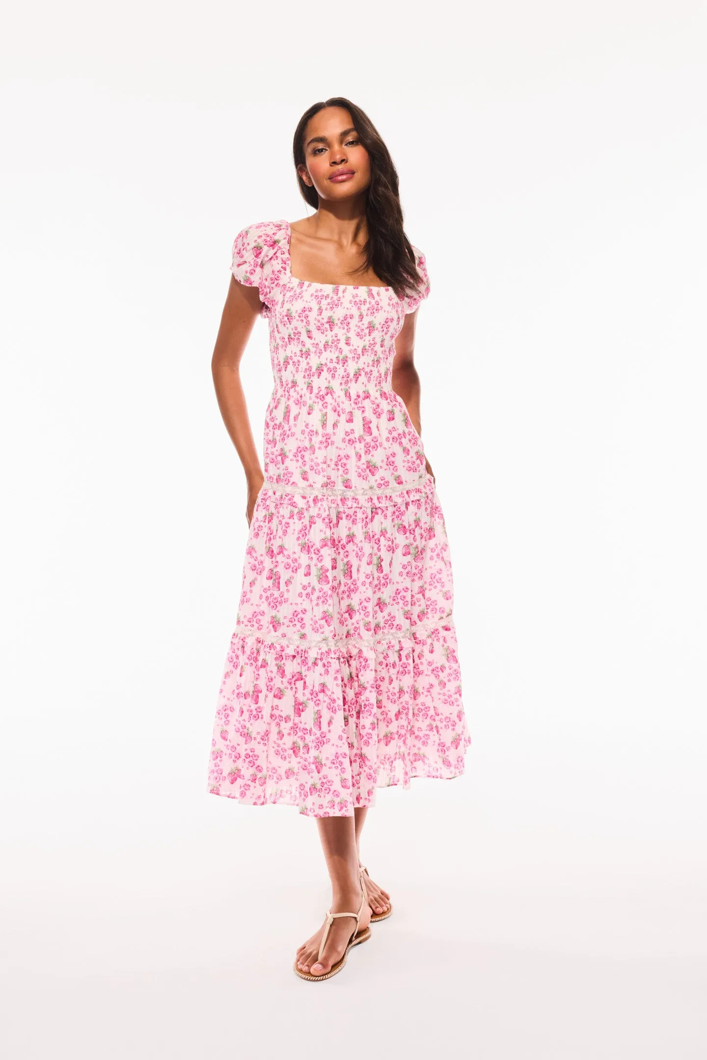 Masie Summer Heirloom Print Midi Dress sold by LoveShackFancy product image thumbnail 2