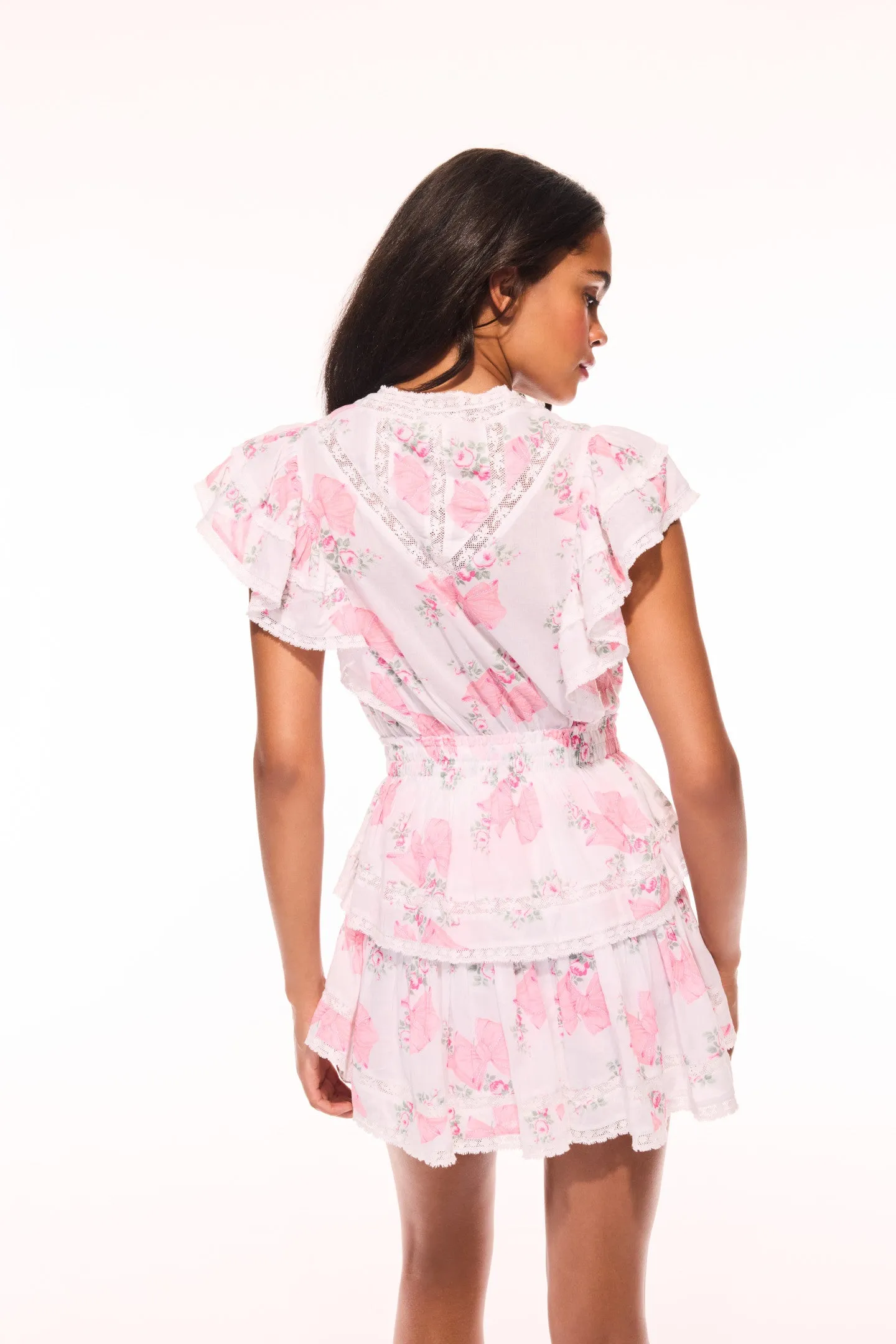 Gwen Summer Heirloom Print Mini Dress sold by LoveShackFancy product image thumbnail 4