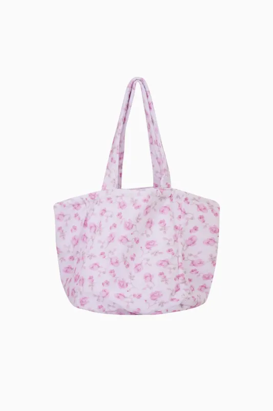Rosaline Heirloom Print Terry Beach Tote - STERLING DUSK sold by LoveShackFancy
