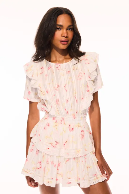 Natasha Upcycled Cotton Mini Dress - CHERRY SODA sold by LoveShackFancy