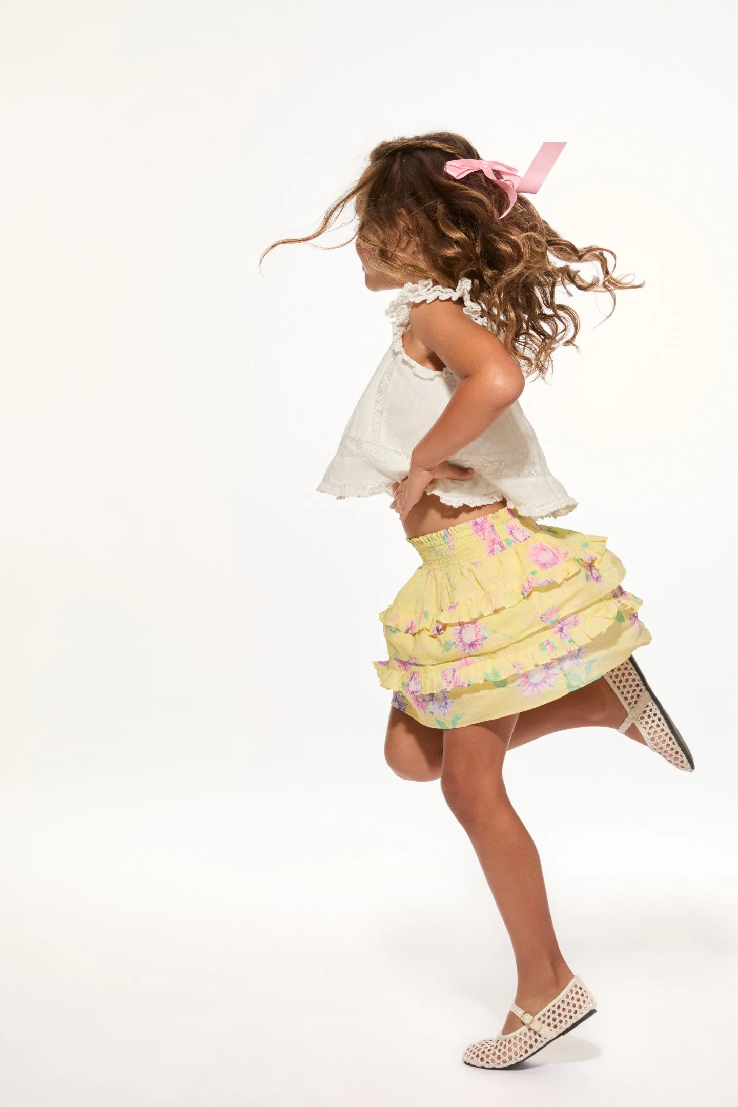 Girls Billie Upcycled Cotton Skirt sold by LoveShackFancy product image thumbnail 2