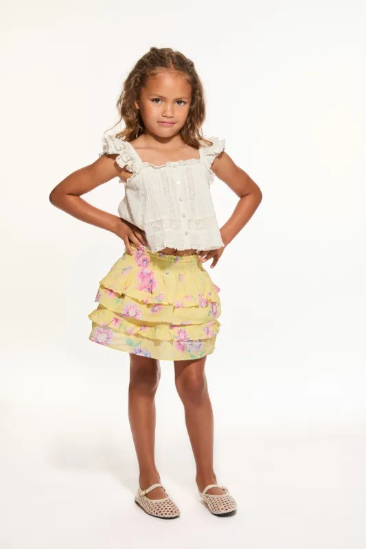 Girls Billie Upcycled Cotton Skirt sold by LoveShackFancy