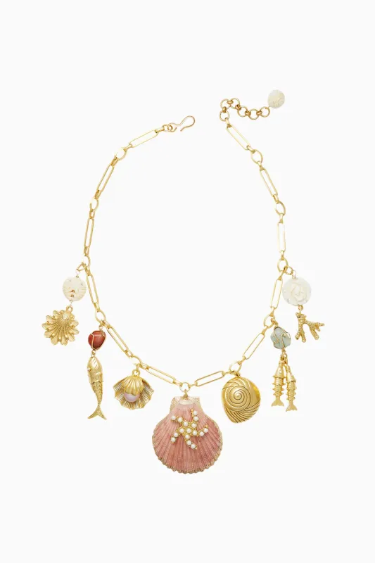 Brinker+Eliza Montauk Shell Necklace sold by LoveShackFancy