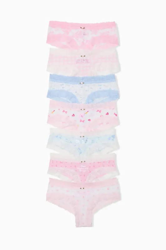 PINK x LoveShackFancy 7-Pack Cheeky Panties - LOVE NOTES PACK sold by LoveShackFancy