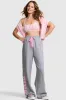 PINK x LoveShackFancy Wide-Leg Sweatpants - VS MEDIUM HEATHER GREY sold by LoveShackFancy