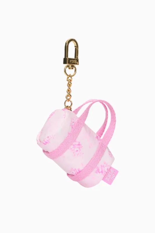 PINK x LoveShackFancy Mini Duffle Keychain Charm sold by LoveShackFancy