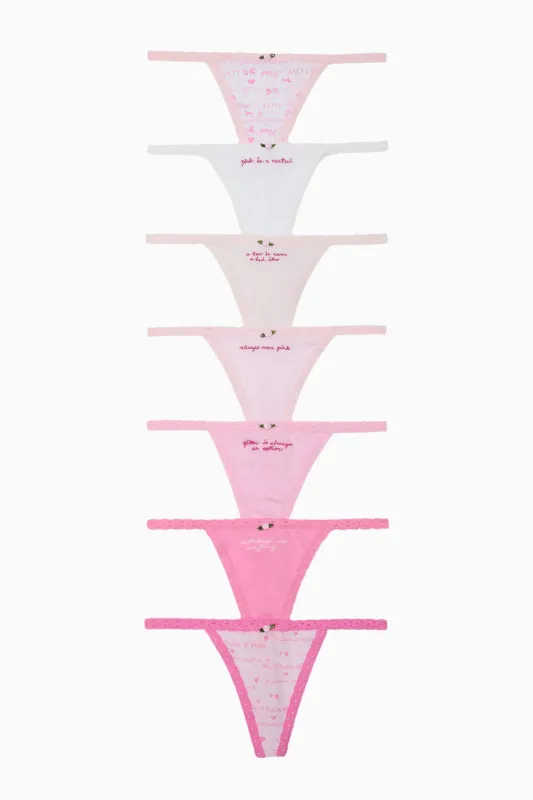 PINK x LoveShackFancy 7-Pack V-String Panties sold by LoveShackFancy