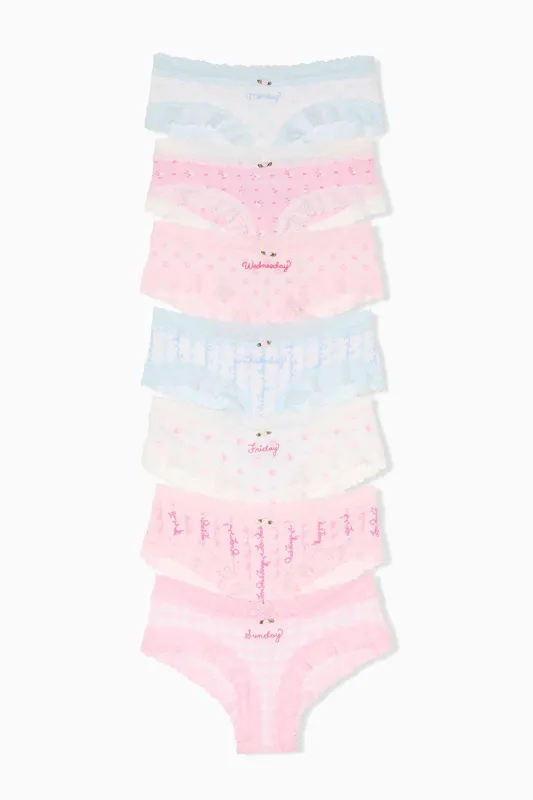 PINK x LoveShackFancy 7-Pack Cheeky Panties sold by LoveShackFancy