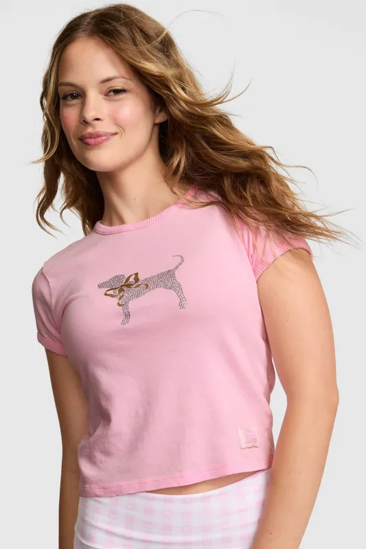 PINK x LoveShackFancy Cotton Baby Tee made by LoveShackFancy