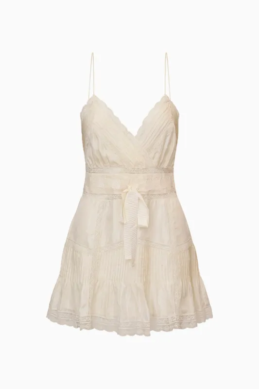 Sibelle Silk Ribbon Mini Dress - IVORY sold by LoveShackFancy