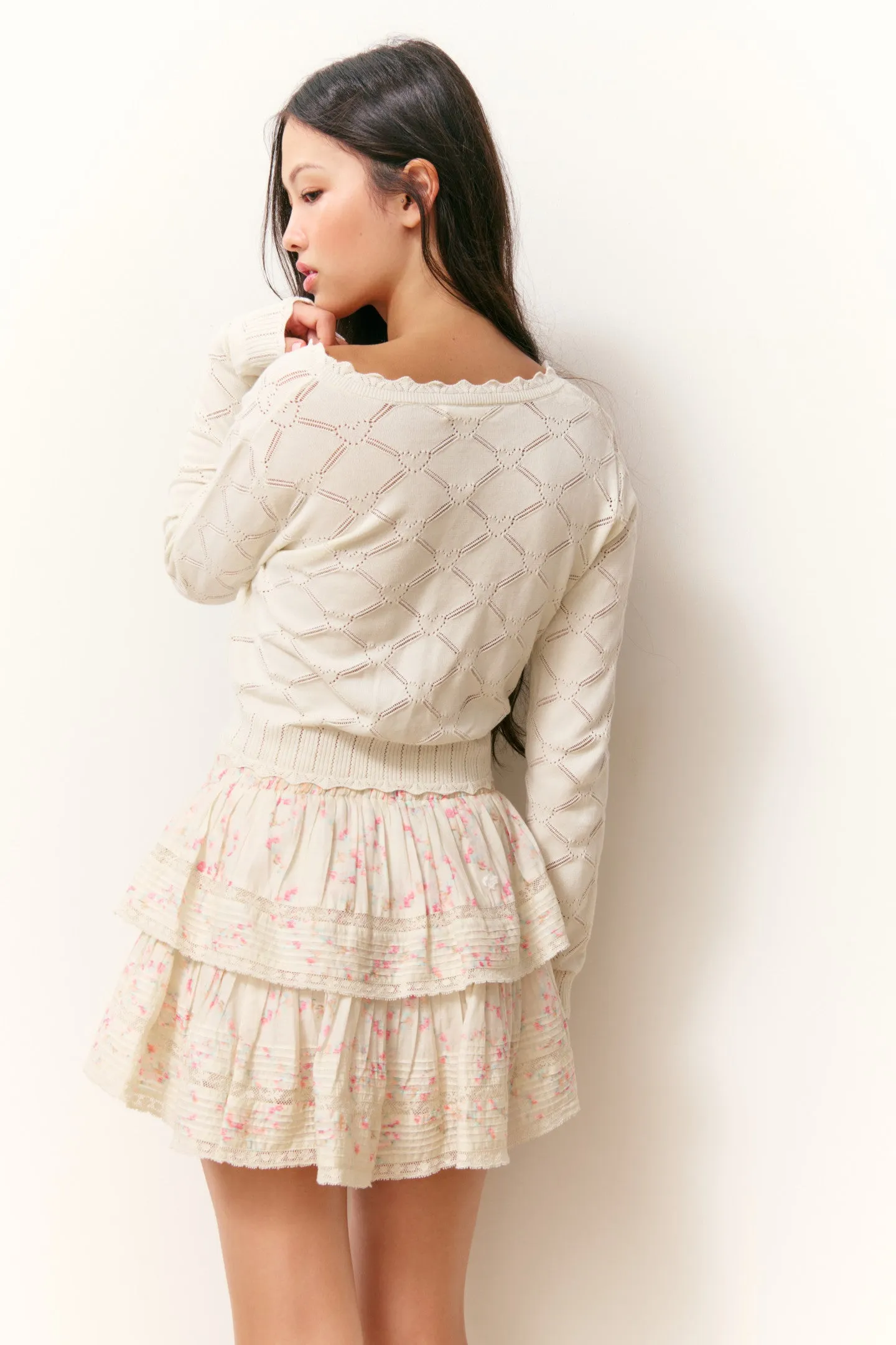 Ruffle Mini Luna Rosa Fleur Skirt - MAGNOLIA sold by LoveShackFancy product image thumbnail 5