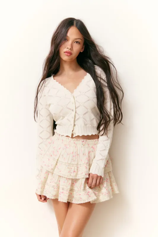 Ruffle Mini Luna Rosa Fleur Skirt - MAGNOLIA sold by LoveShackFancy
