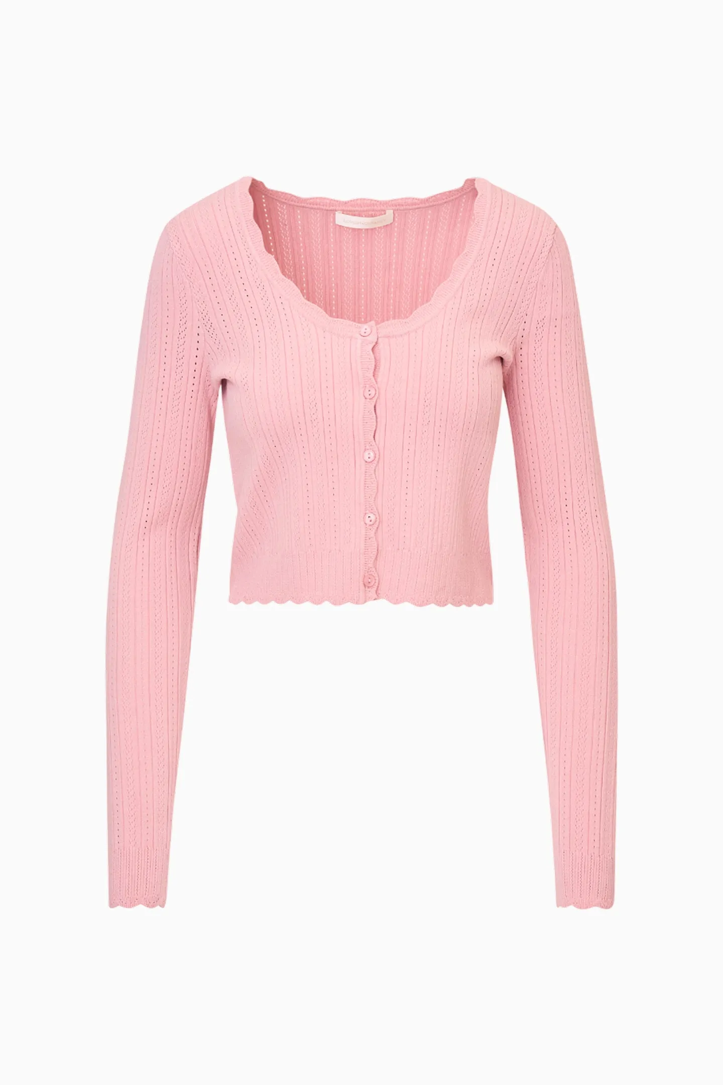 Martti Stretch Pointelle Cardigan - FAWN PINK sold by LoveShackFancy product image thumbnail 4