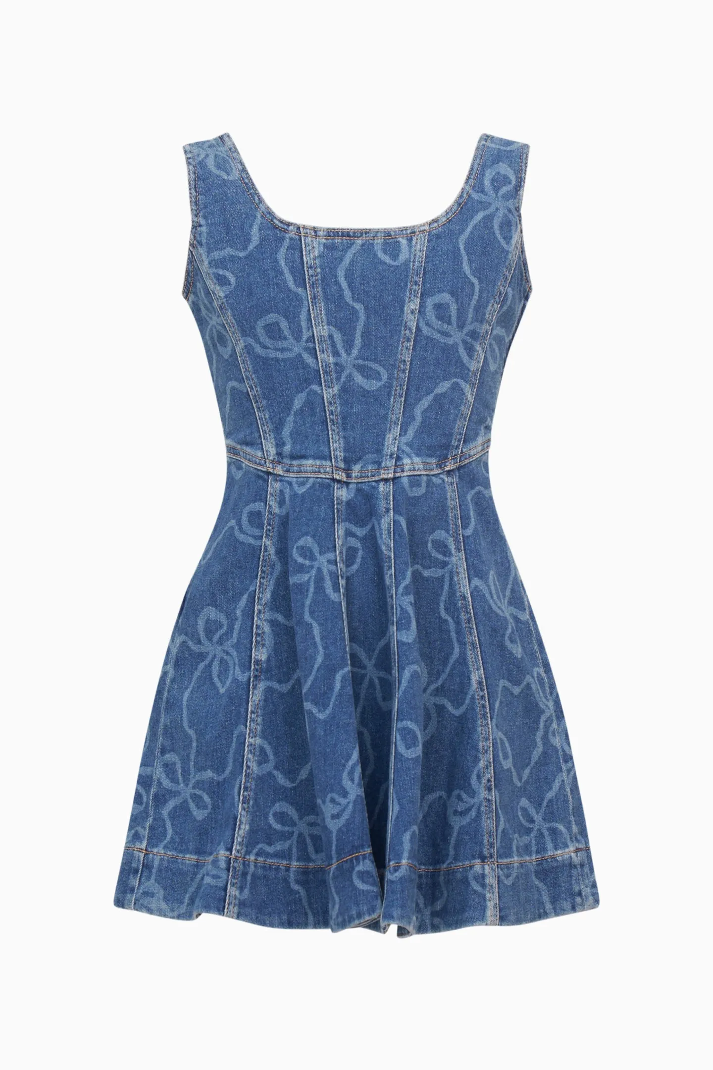 Girls Liliette Denim Bow Dress sold by LoveShackFancy product image thumbnail 4