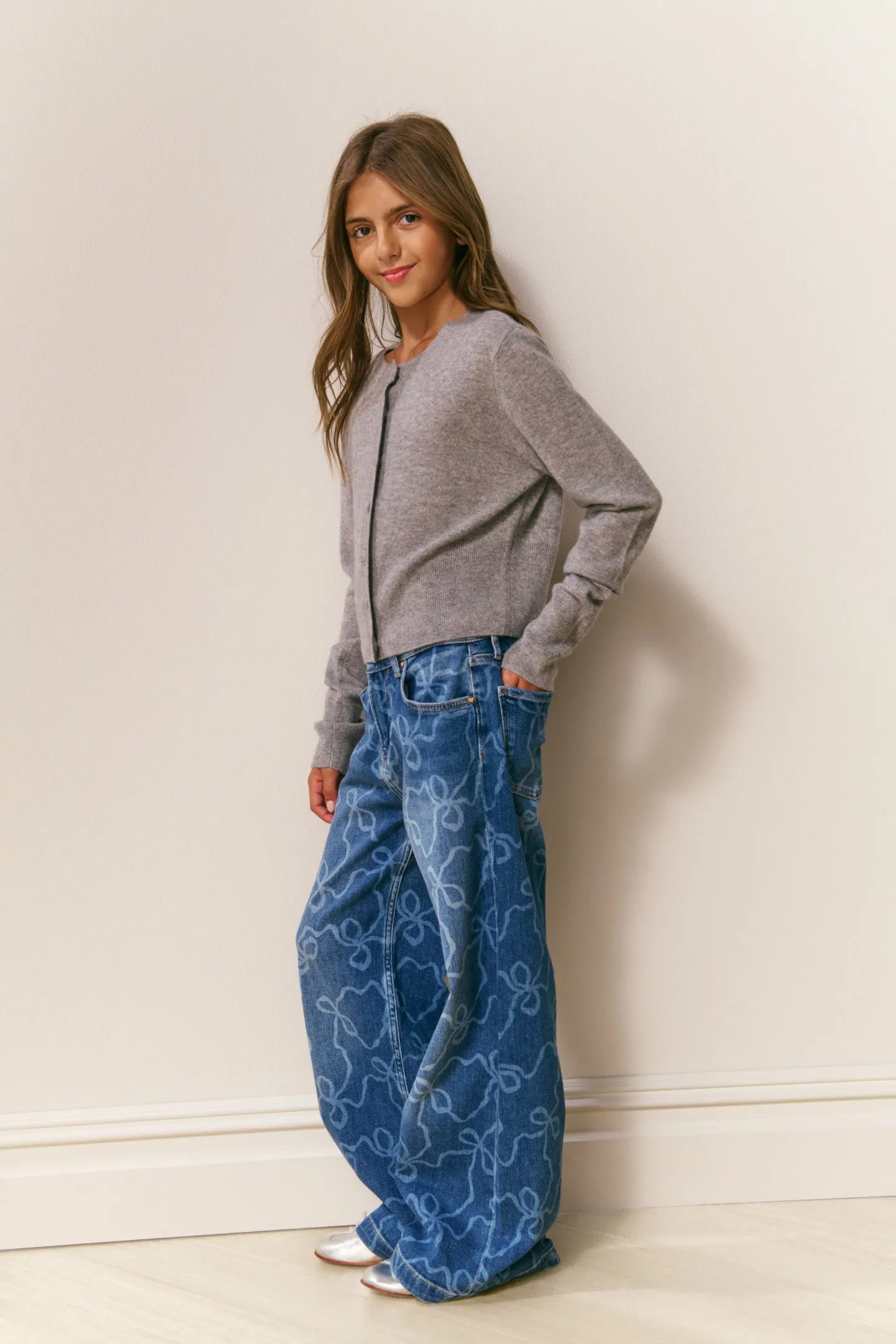 Girls Reno Bow Jeans sold by LoveShackFancy product image thumbnail 2