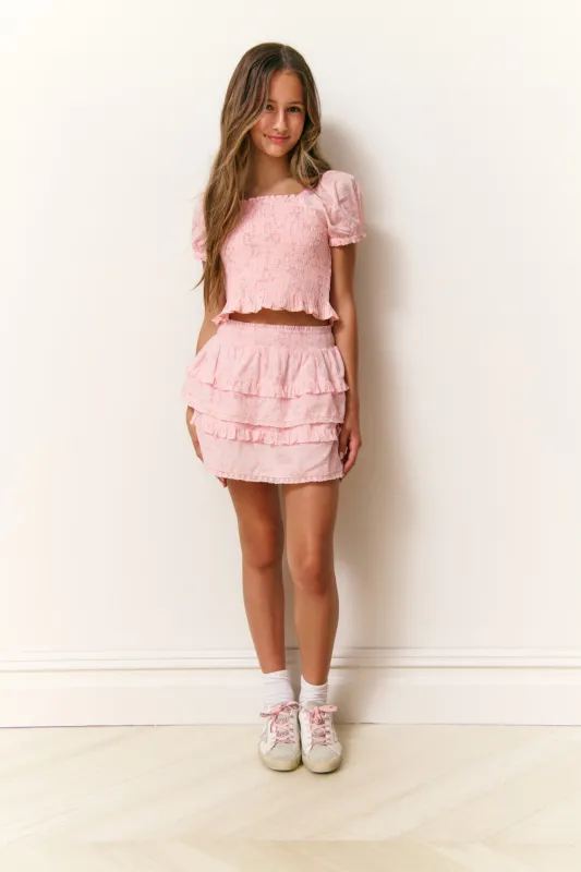 Girls Billie Luna Rosa Fleur Skirt sold by LoveShackFancy