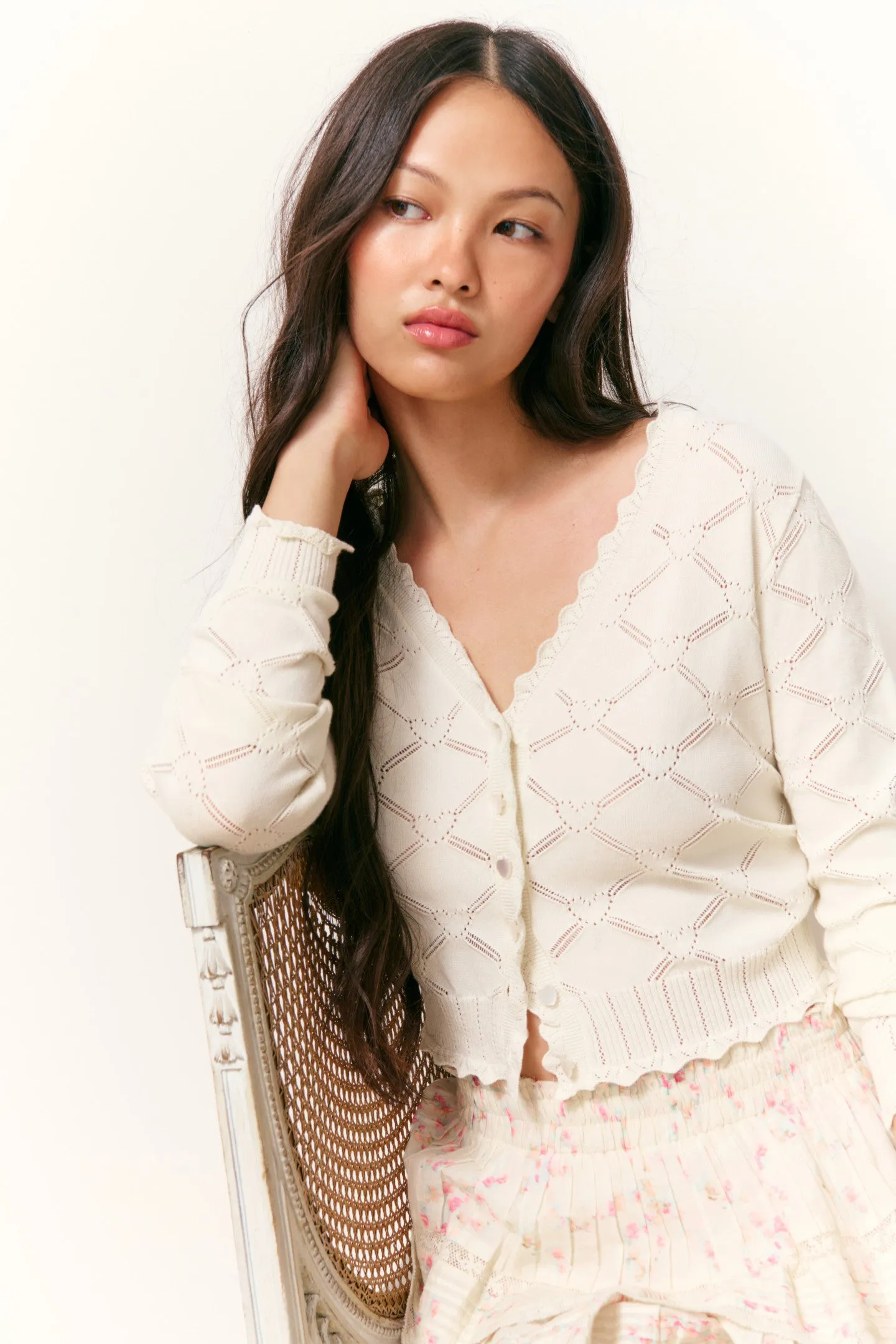 Petra Knit Heart Argyle Cardigan sold by LoveShackFancy