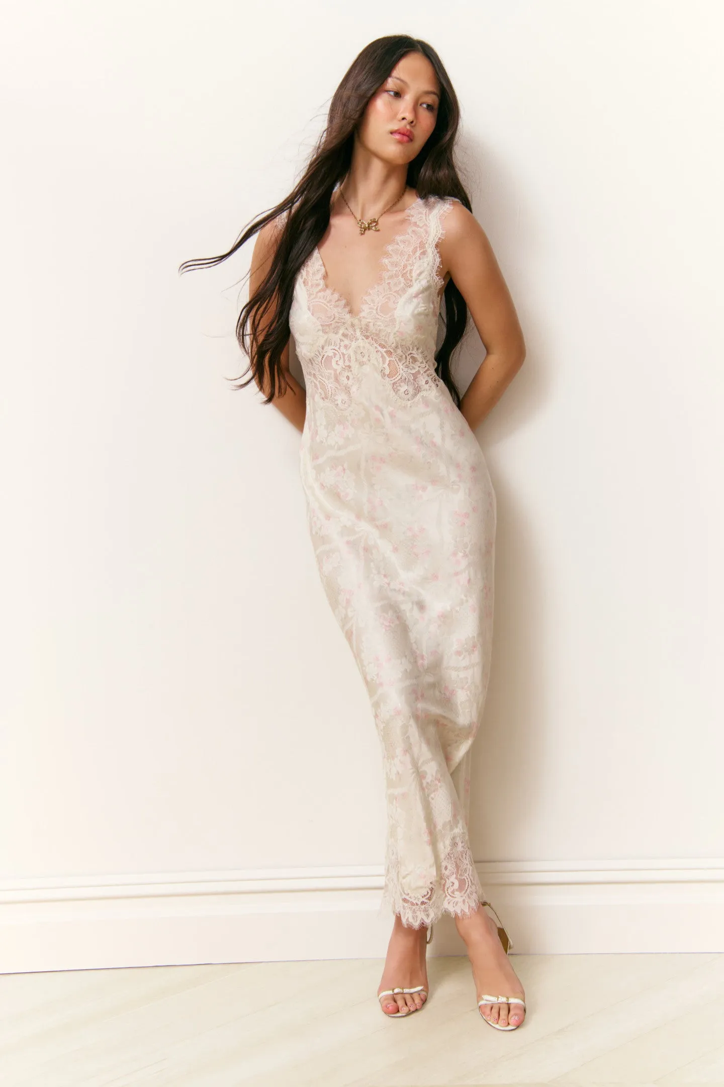 Mira Silk-Blend Floral Slip Dress sold by LoveShackFancy product image thumbnail 3