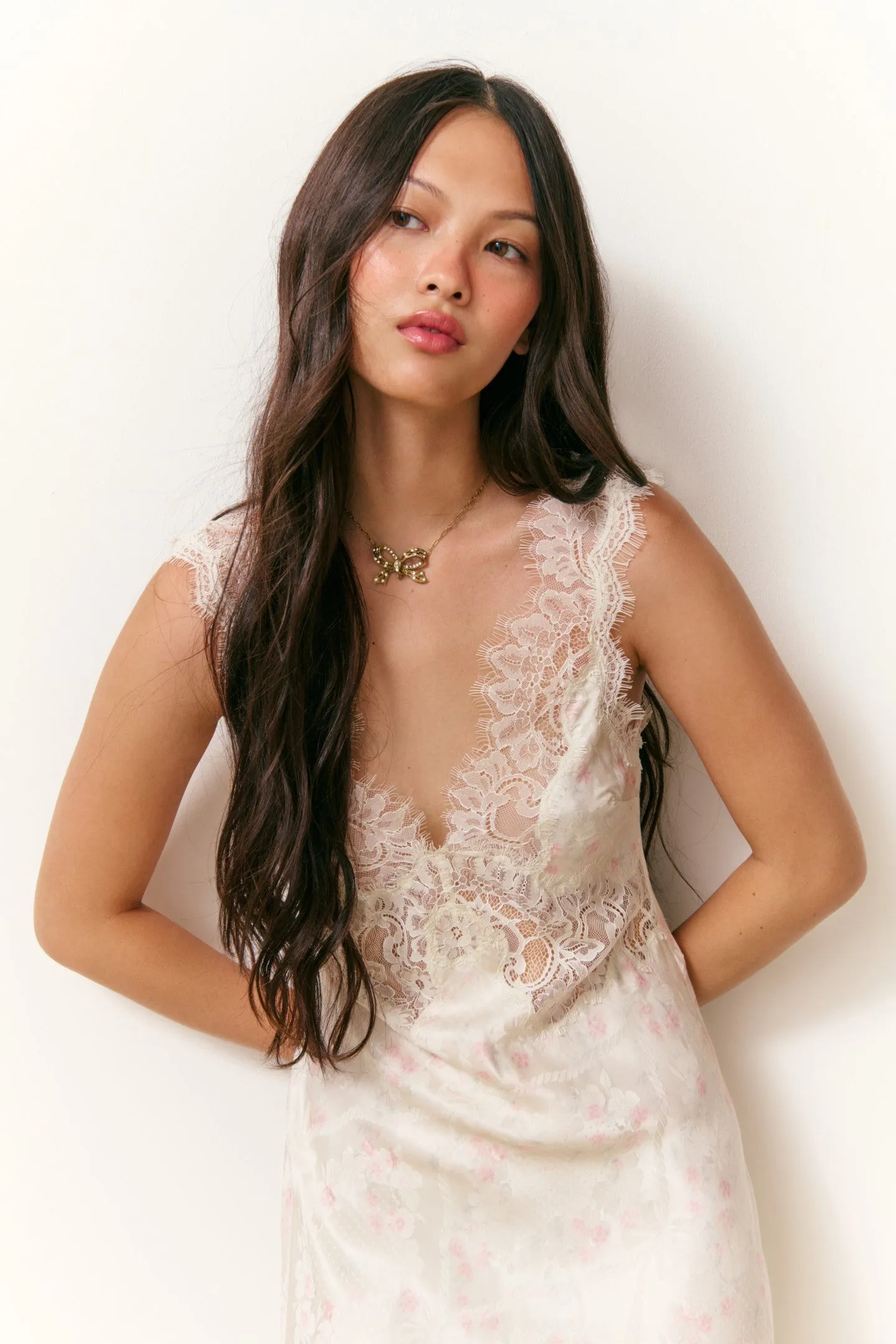 Mira Silk-Blend Floral Slip Dress sold by LoveShackFancy product image thumbnail 2